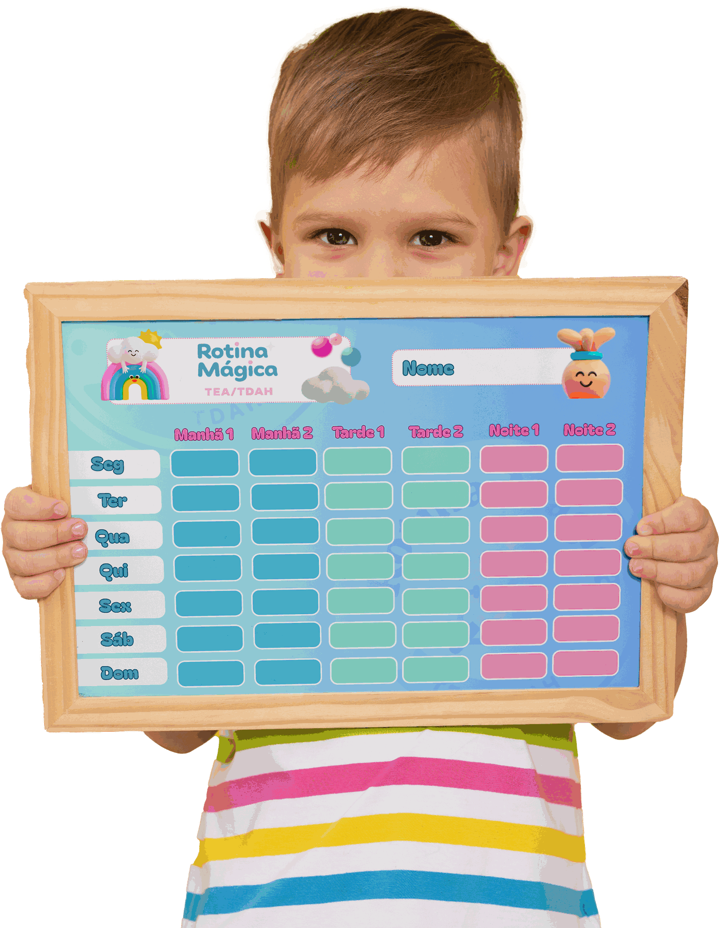 Todos os materiais inclusos no kit Rotina Mágica